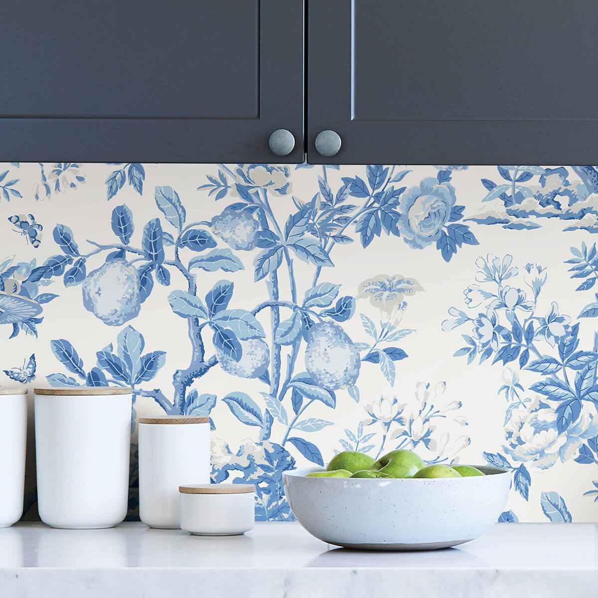 Delft Shantung Garden Scalamandre Self Adhesive Wallpaper - York Wallcoverings - SCS3842 - York Wallcoverings Wallpaper