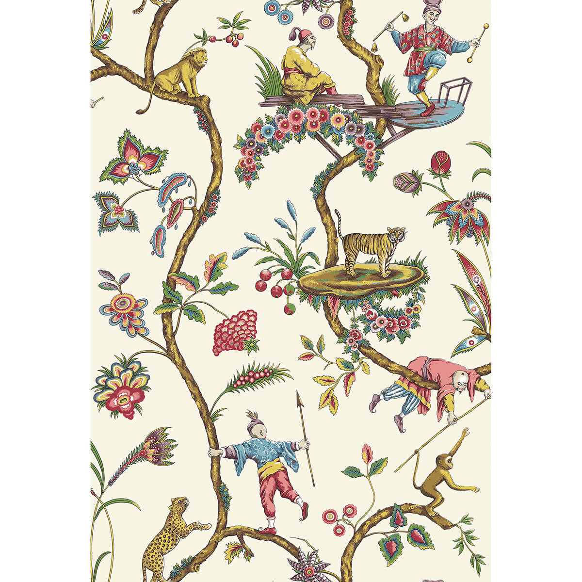 White Chinoise Exotique Scalamandre Self Adhesive Wallpaper - York Wallcoverings - SCS3843