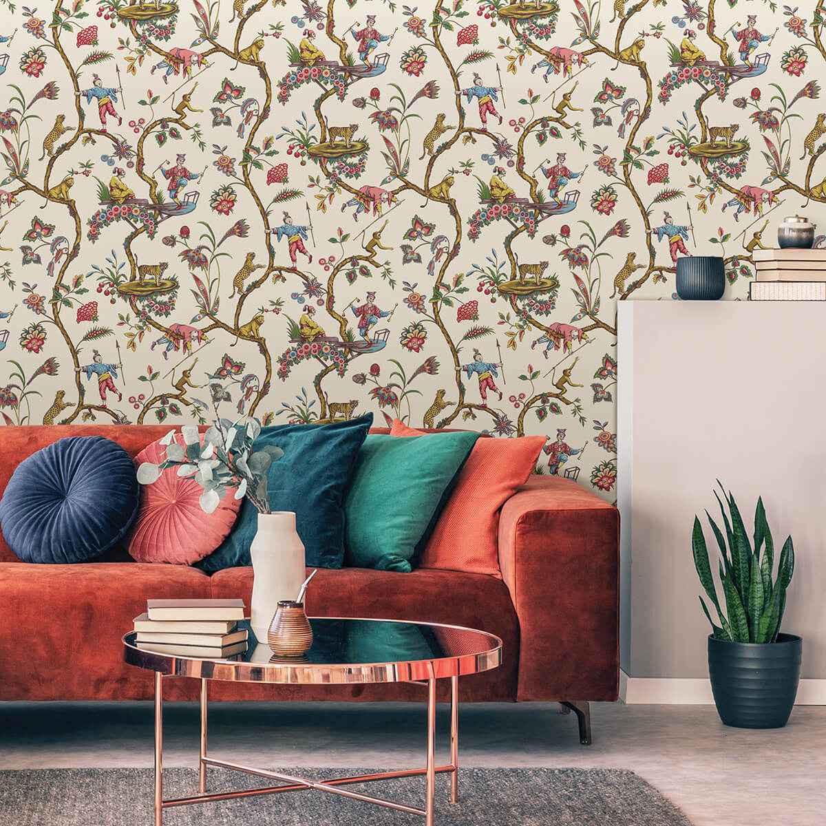 White Chinoise Exotique Scalamandre Self Adhesive Wallpaper - York Wallcoverings - SCS3843 - York Wallcoverings Wallpaper