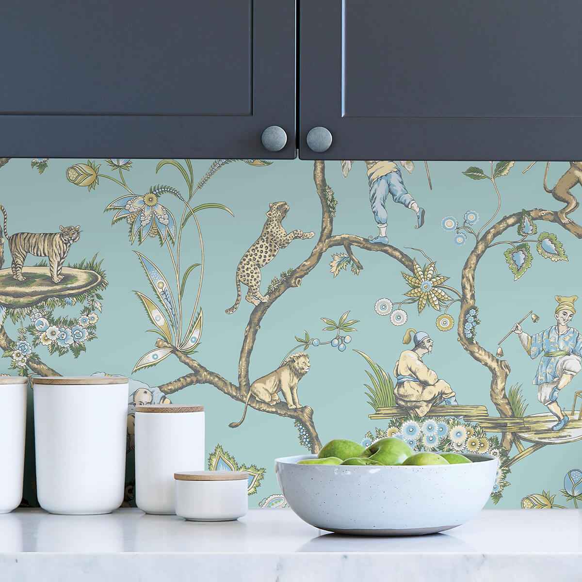 Robin Egg Chinoise Exotique Scalamandre - York Wallcoverings - SCS3846 - York Wallcoverings Wallpaper