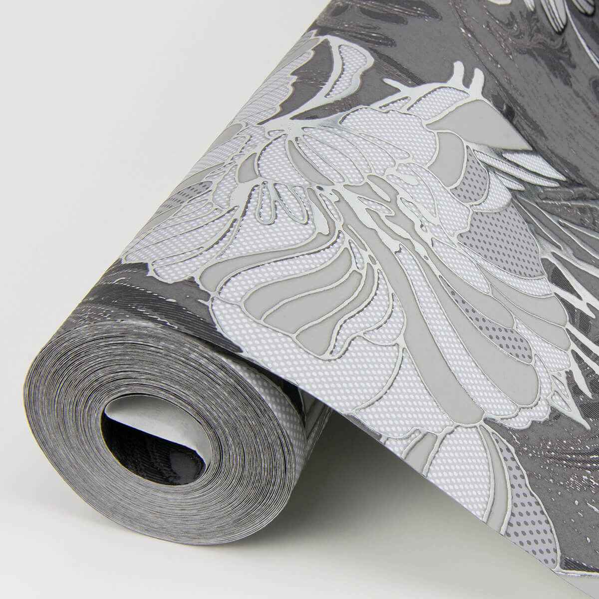 Selene Silver Mucha Floral Wallpaper - York Wallcoverings - 4019-86401 - York Wallcoverings Wallpaper