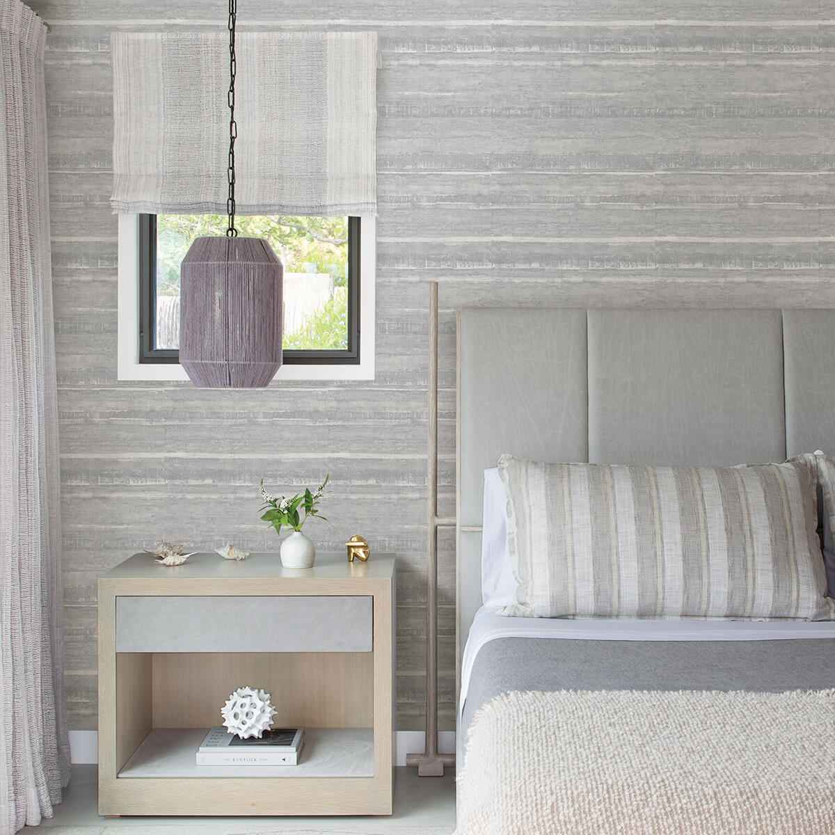 Rakasa Silver Distressed Stripe Wallpaper - York Wallcoverings - 4019-86417 - York Wallcoverings Wallpaper