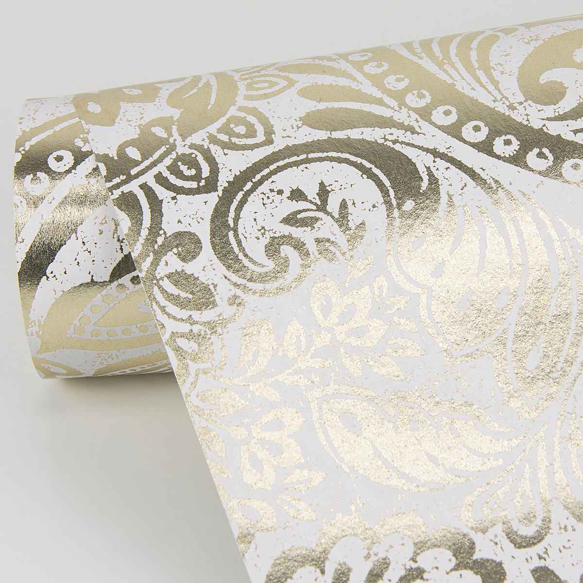 Artemis Gold Floral Damask Wallpaper - York Wallcoverings - 4019-86441 - York Wallcoverings Wallpaper