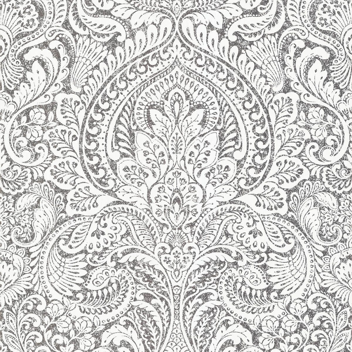 artemis-platinum-floral-damask-wallpaper-york-wallcoverings-4019-86444 - York Wallcoverings Wallpaper