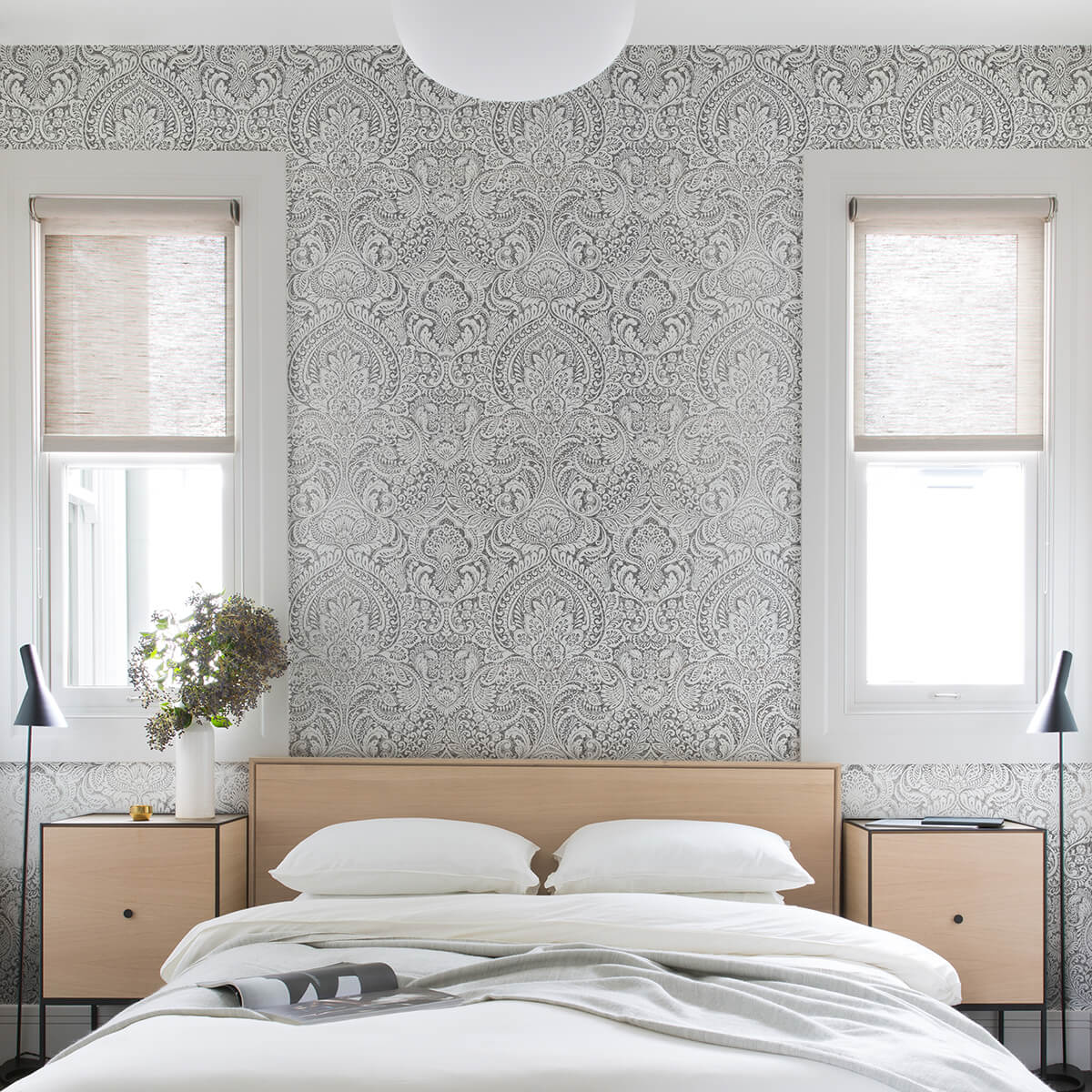 artemis-platinum-floral-damask-wallpaper-york-wallcoverings-4019-86444 - York Wallcoverings Wallpaper