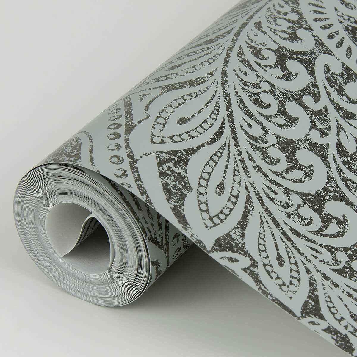 Artemis Pewter Floral Damask Wallpaper - York Wallcoverings - 4019-86446 - York Wallcoverings Wallpaper