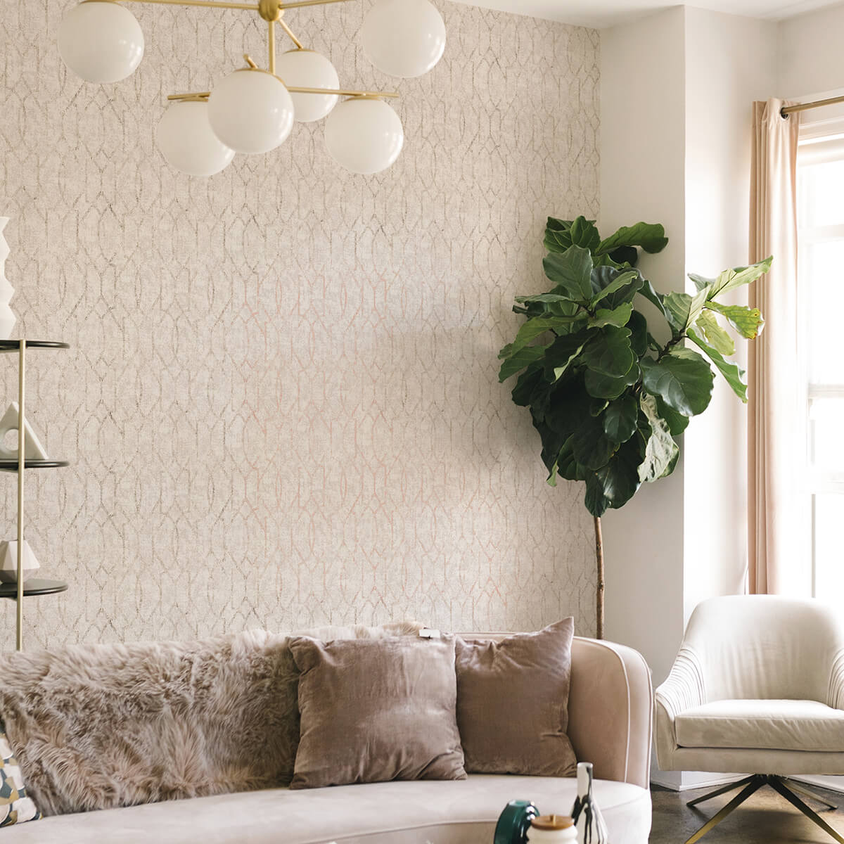ziva-rose-gold-trellis-wallpaper-york-wallcoverings-4019-86451 - York Wallcoverings Papel pintado