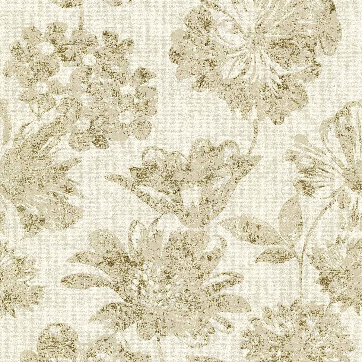 Kala Gold Floral Wallpaper - York Wallcoverings - 4019-86460 - York Wallcoverings Wallpaper
