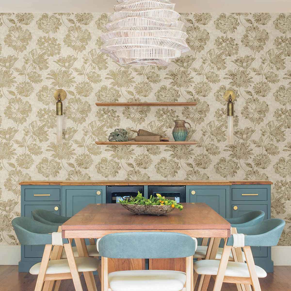 Kala Gold Floral Wallpaper - York Wallcoverings - 4019-86460 - York Wallcoverings Wallpaper