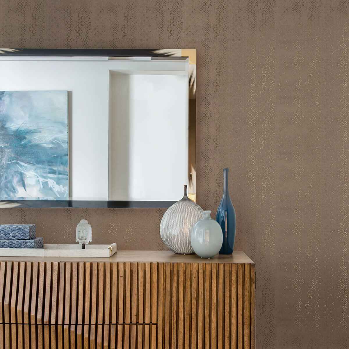 Alama Bronze Diamond Wallpaper - York Wallcoverings - 4019-86478 - York Wallcoverings Wallpaper