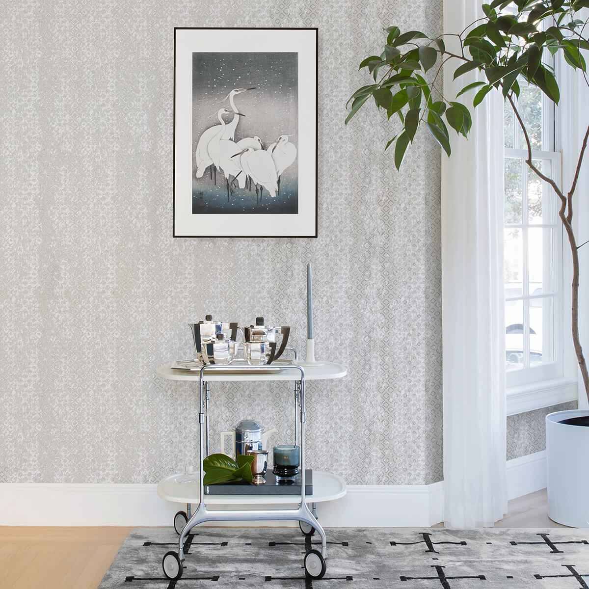 Alama Platinum Diamond Wallpaper - York Wallcoverings - 4019-86479 - York Wallcoverings Wallpaper