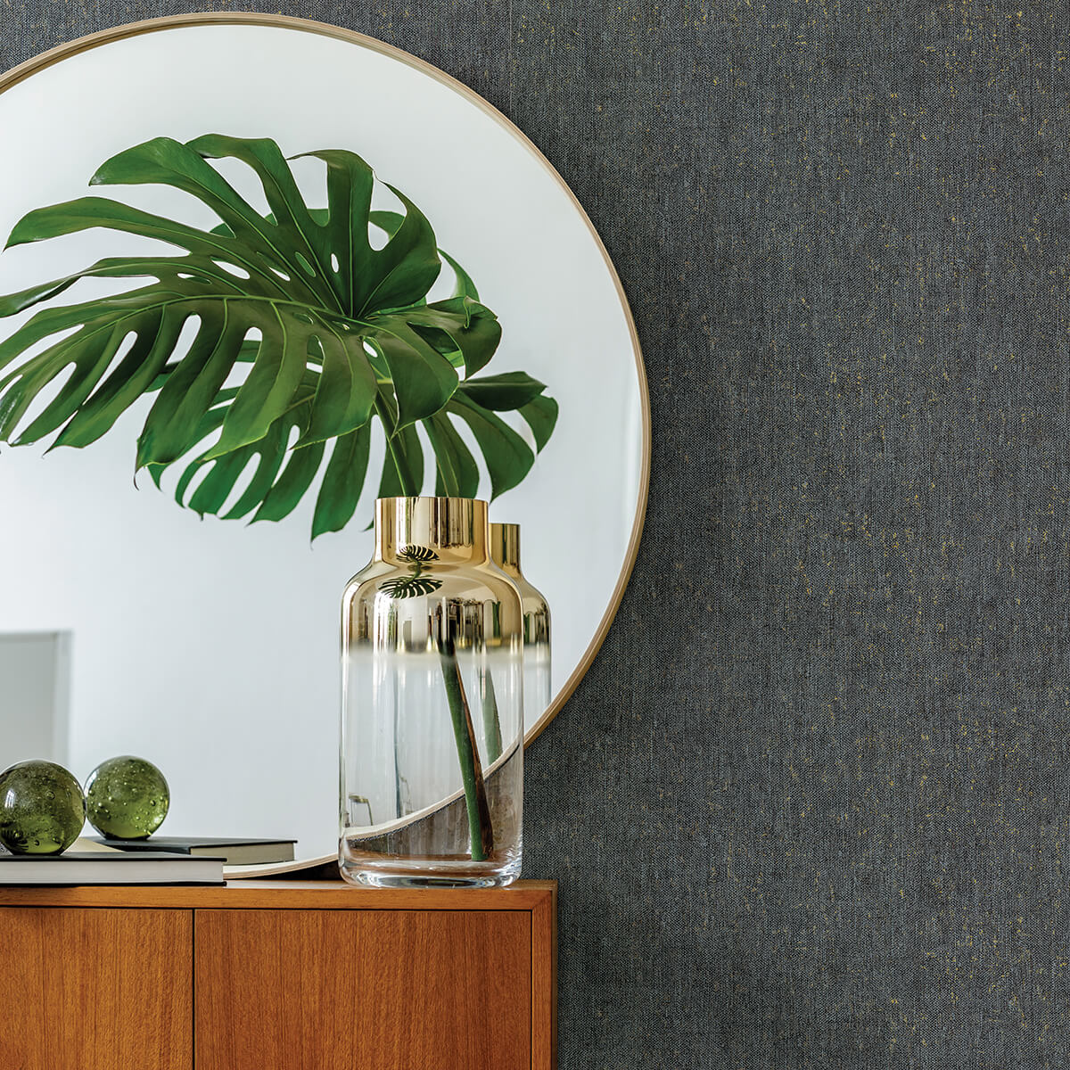 reuss-slate-faux-fabric-wallpaper-york-wallcoverings-4019-86497 - York Wallcoverings Papel pintado