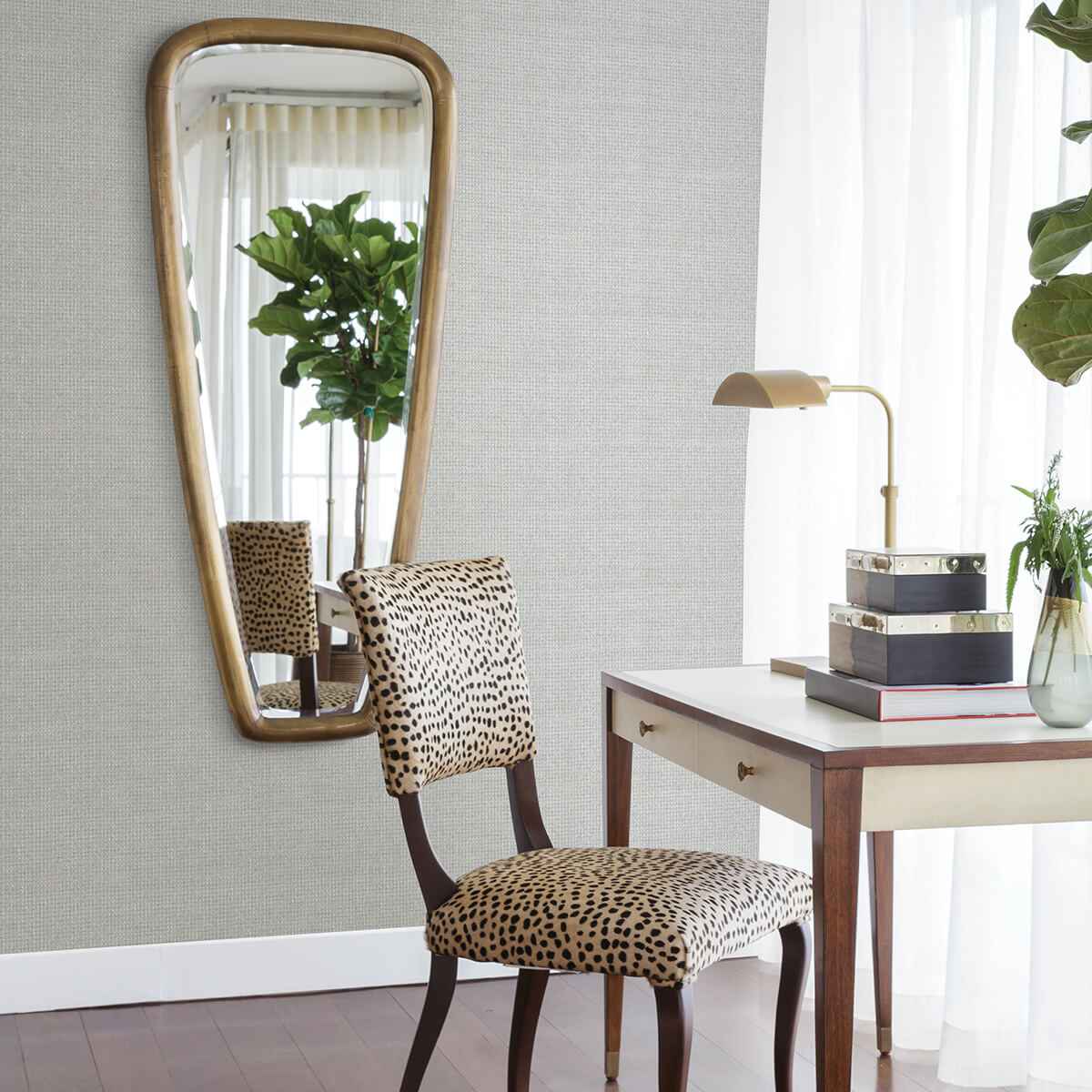 Wancahi Grey Grasscloth Wallpaper - York Wallcoverings - 2829-80017 - York Wallcoverings Wallpaper