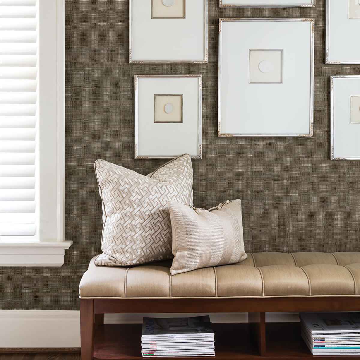 Nanking Brown Grasscloth Wallpaper - York Wallcoverings - 2829-80083 - York Wallcoverings Wallpaper