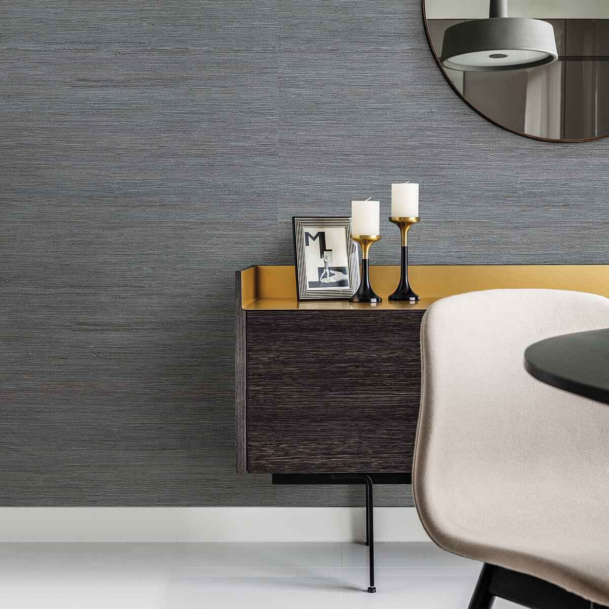 Shandong Slate Grasscloth Wallpaper - York Wallcoverings - 2829-80085 - York Wallcoverings Wallpaper