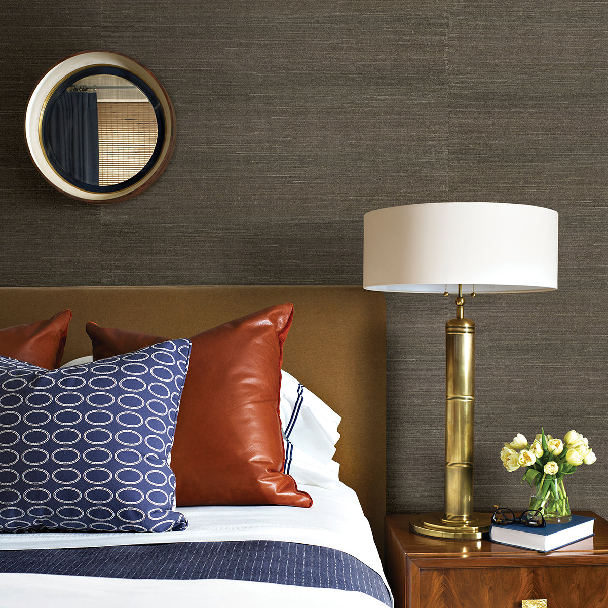 Ming Taupe Grasscloth Wallpaper - York Wallcovering