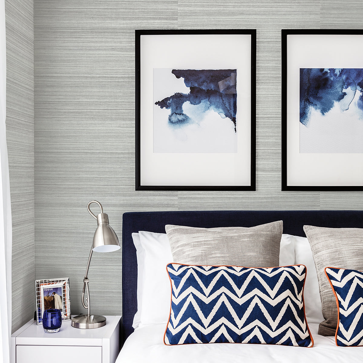 Zoysia Platinum Grasscloth Wallpaper - York Wallcovering - 2829-82022