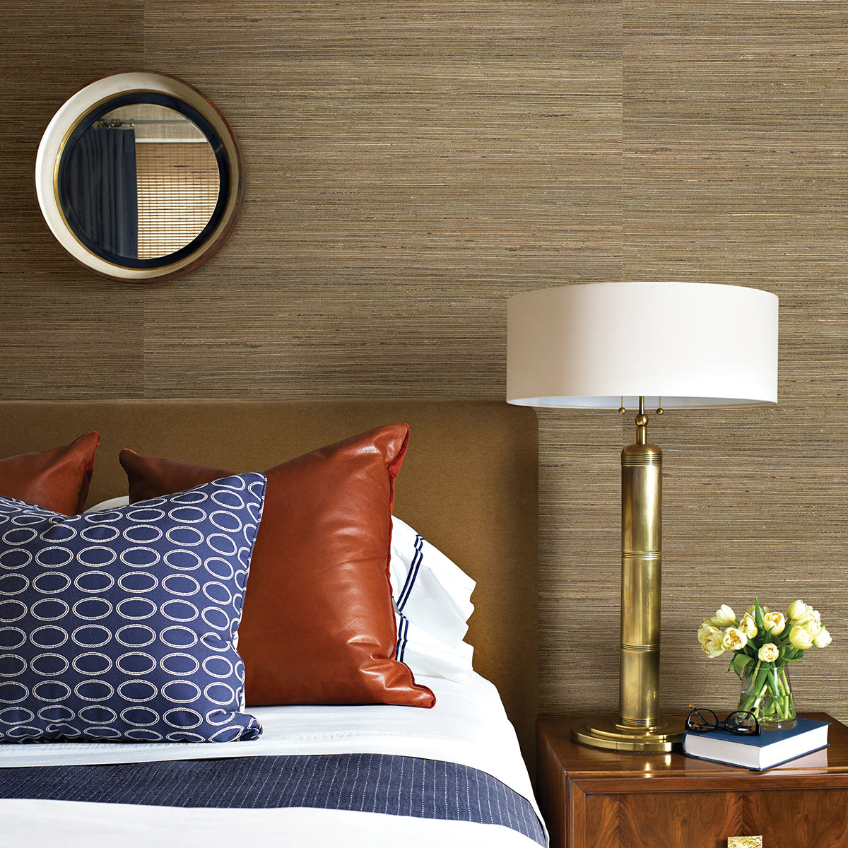 sanji-coffee-grasscloth-wallpaper-york-wallcoverings-2829-82033 - York Wallcoverings Wallpaper