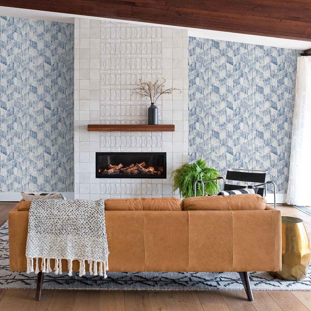 demi-indigo-distressed-wallpaper-york-wallcoverings-2975-26215 - York Wallcoverings Wallpaper