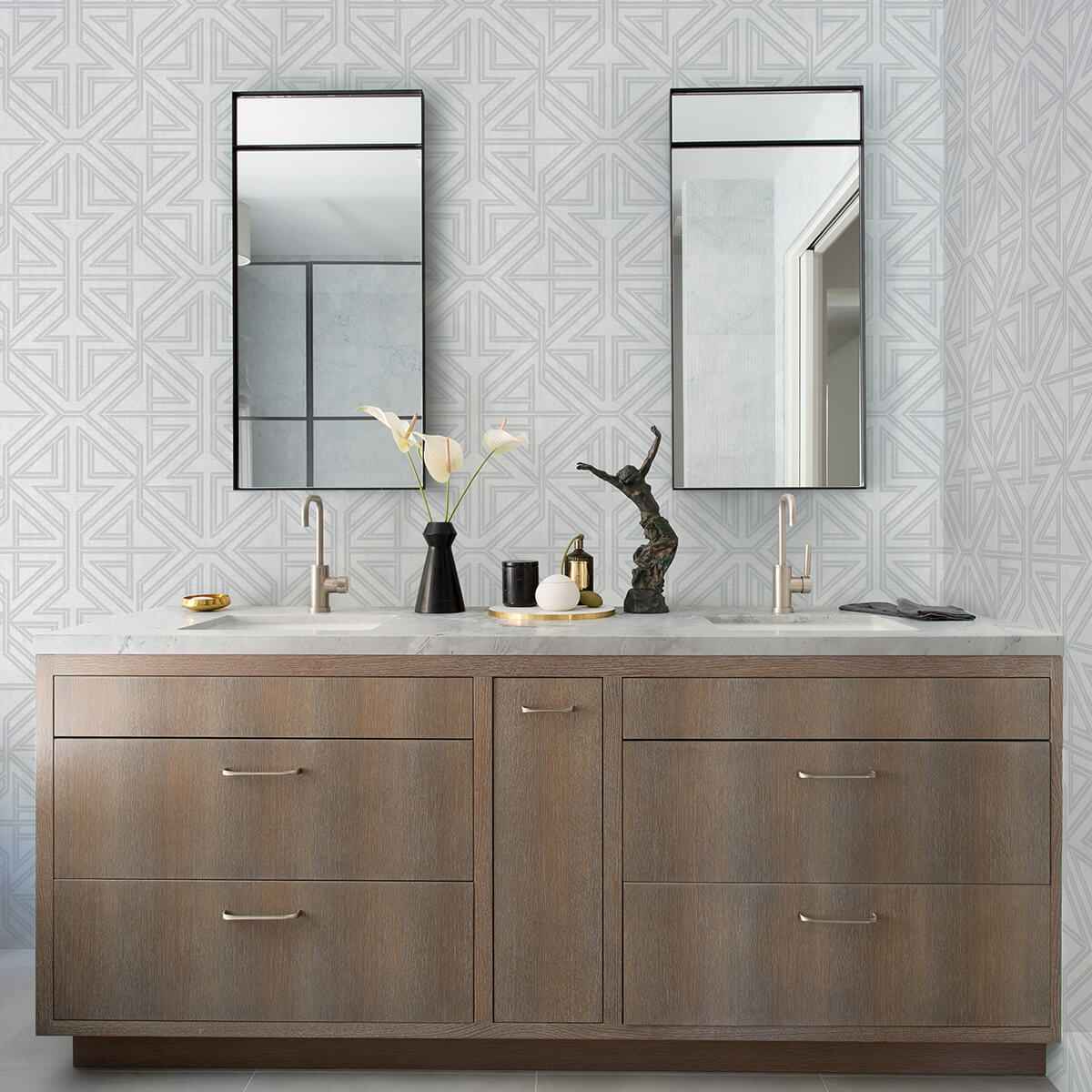 kachel-grey-geometric-wallpaper-york-wallcoverings-2975-26227 - York Wallcoverings Wallpaper