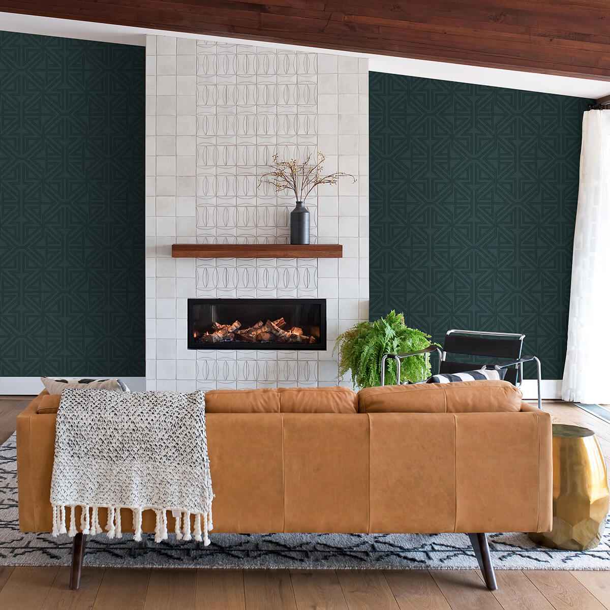 kachel-teal-geometric-wallpaper-york-wallcoverings-2975-26228 - York Wallcoverings Wallpaper