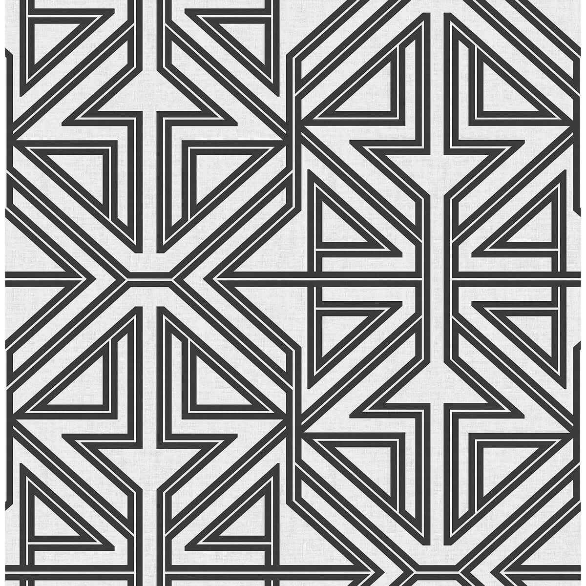 kachel-black-geometric-wallpaper-york-wallcoverings-2975-26231 - York Wallcoverings Wallpaper