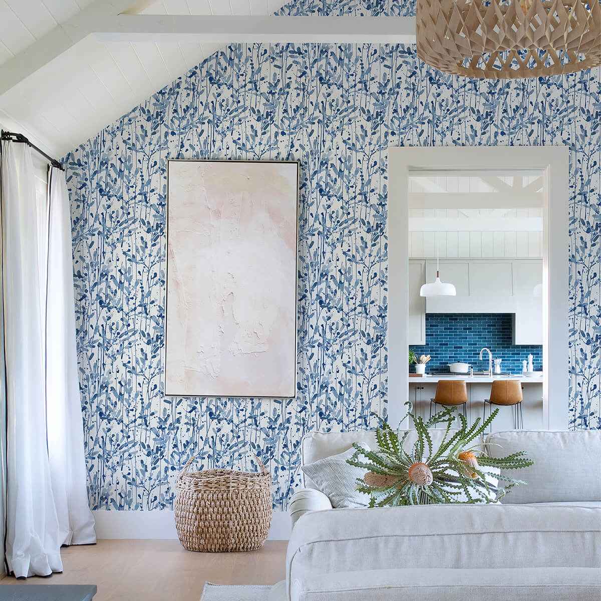 leandra-indigo-floral-trail-wallpaper-york-wallcoverings-2975-26237 - York Wallcoverings Wallpaper