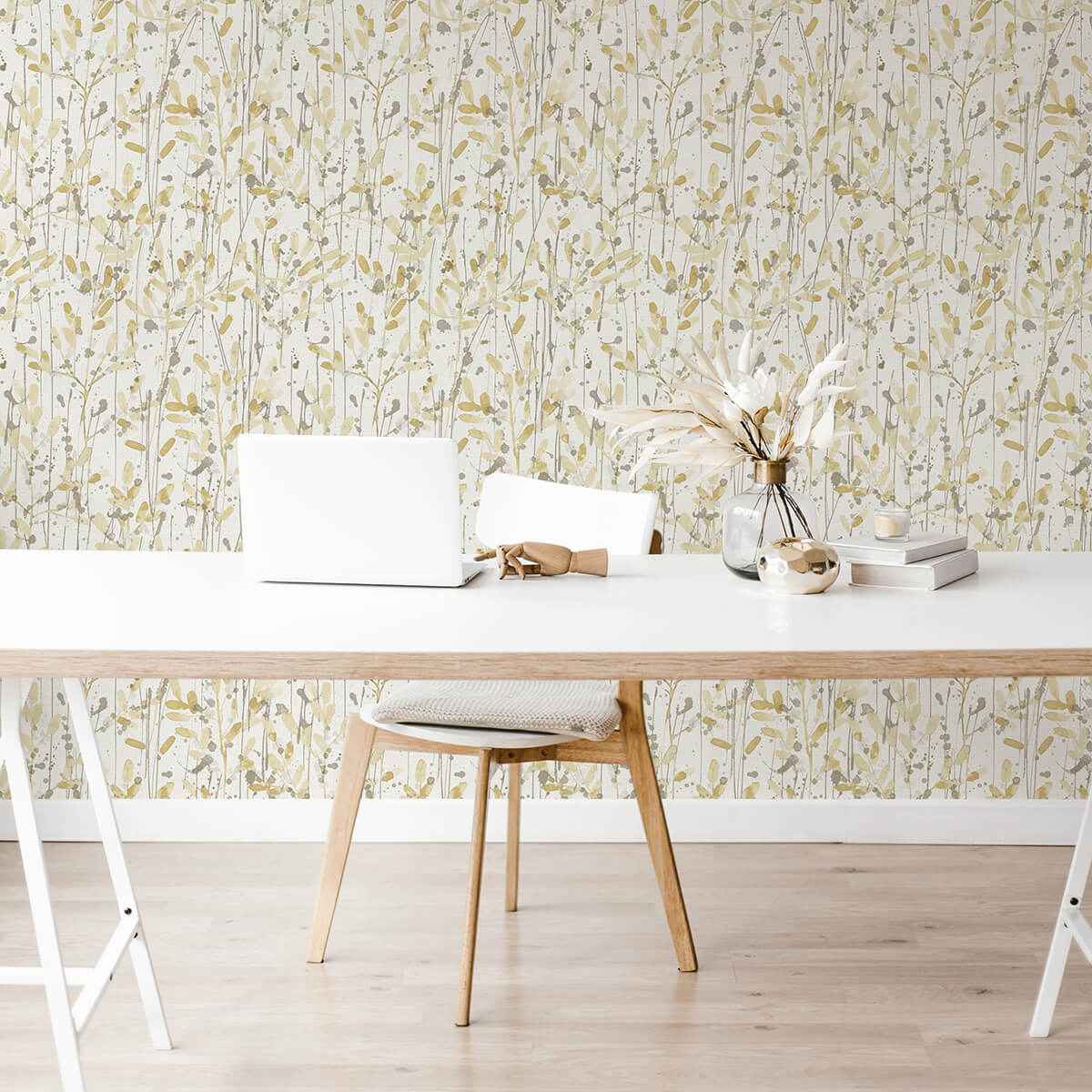 leandra-yellow-floral-trail-wallpaper-york-wallcoverings-2975-26240 - York Wallcoverings Wallpaper