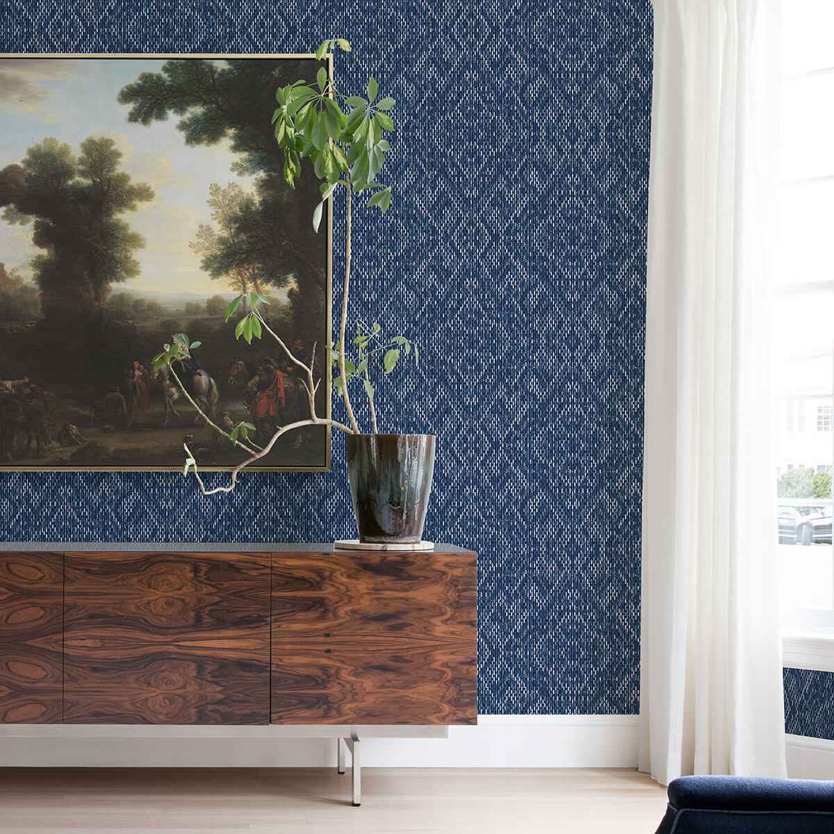 felix-indigo-indigo-geometric-wallpaper-york-wallcoverings-2975-26242 - York Wallcoverings Wallpaper