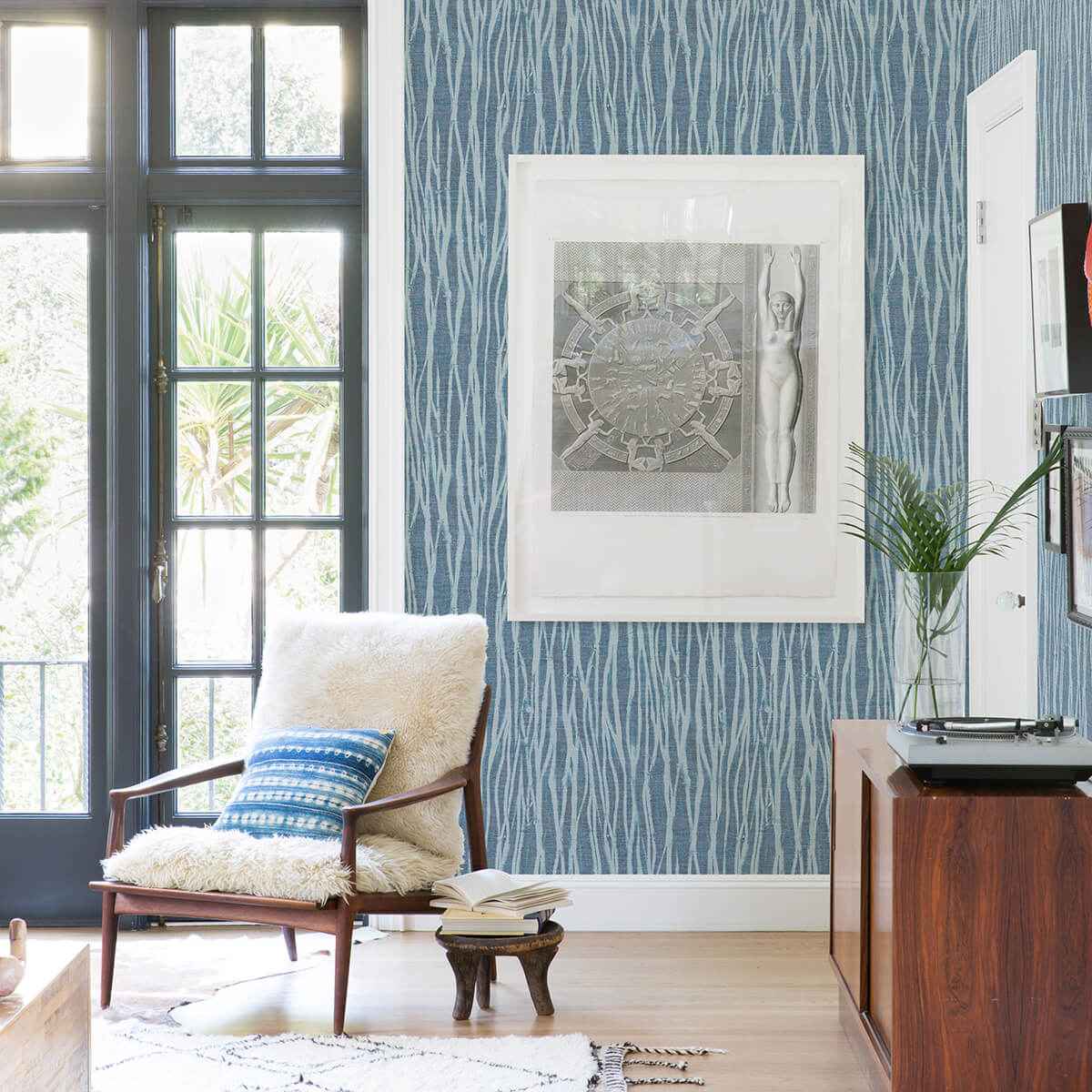 nazar-indigo-indigo-stripe-wallpaper-york-wallcoverings-2975-26248 - York Wallcoverings Wallpaper