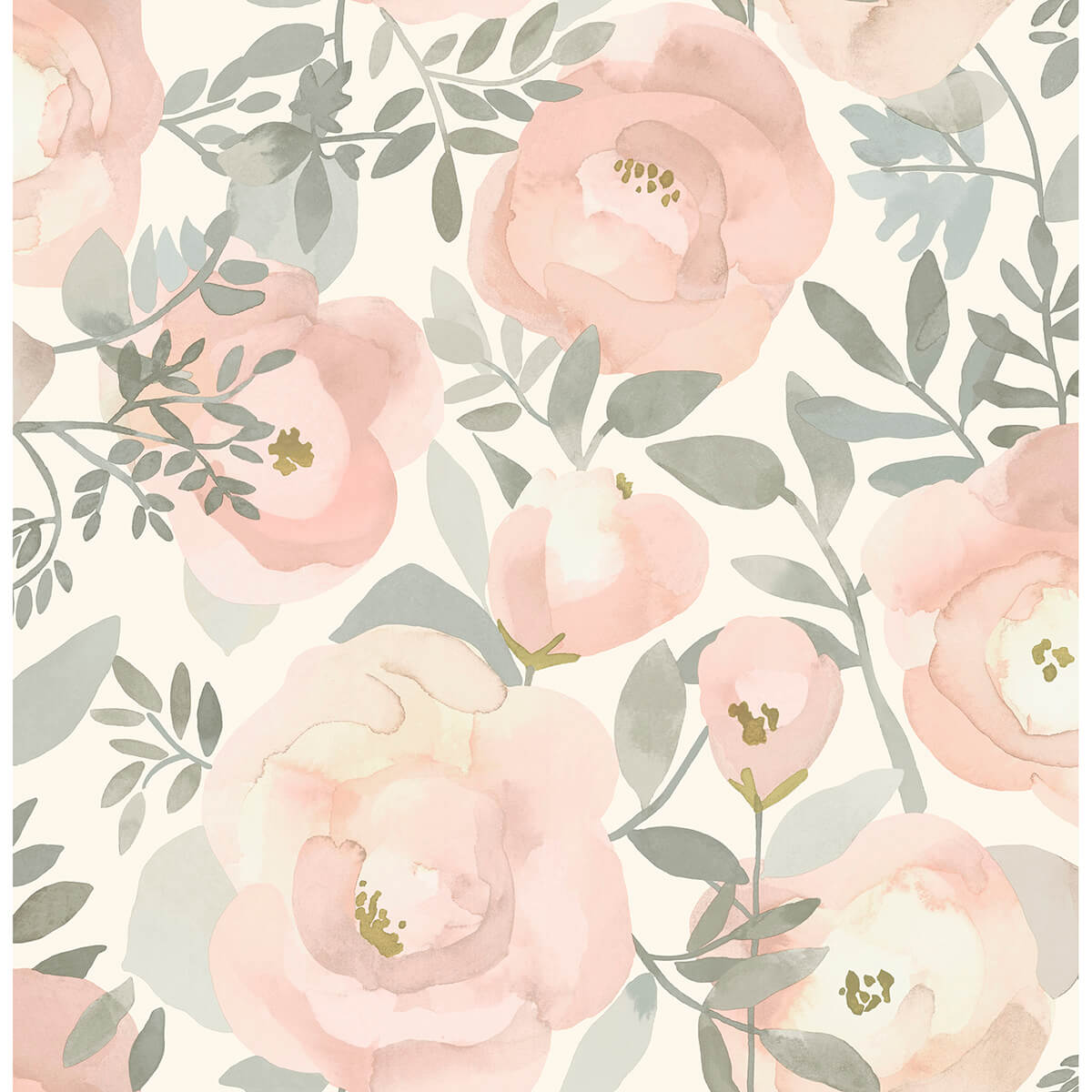 rose-peachy-keen-peel-and-stick-wallpaper-york-wallcoverings-nus3829 - York Wallcoverings Wallpaper