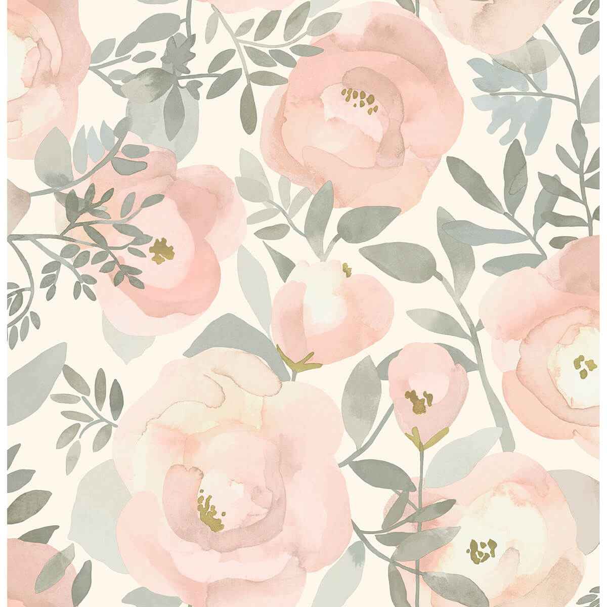 Rose Peachy Keen Peel and Stick Wallpaper - York Wallcoverings - NUS3829 - York Wallcoverings Wallpaper