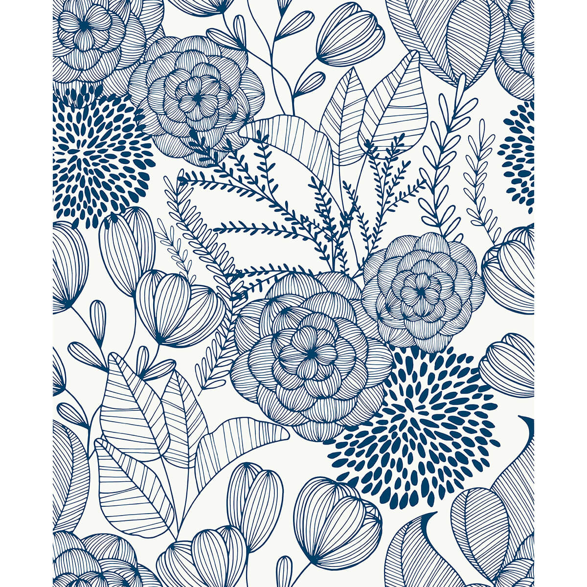 navy-secret-garden-peel-and-stick-wallpaper-york-wallcoverings-nus3830 - York Wallcoverings Wallpaper