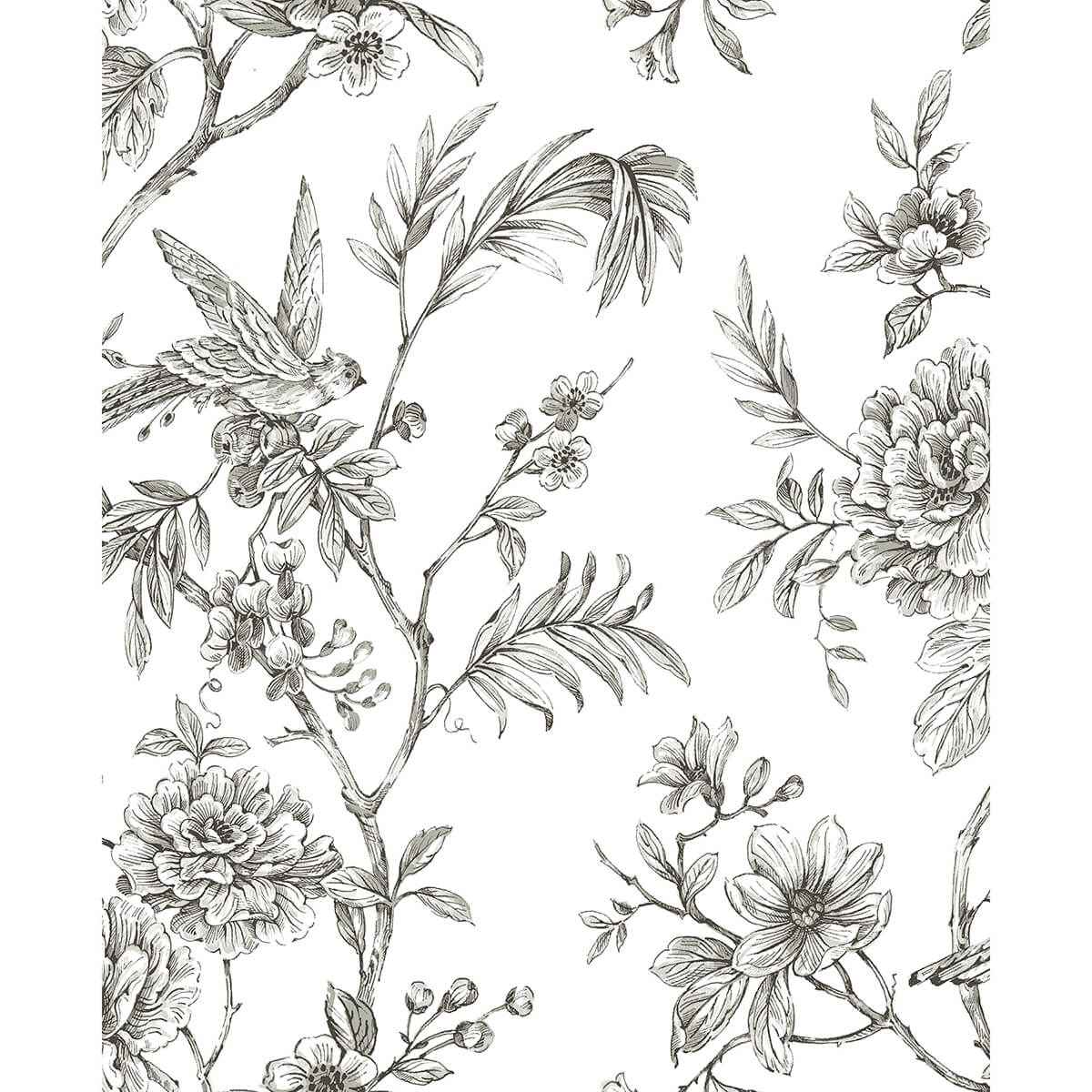 Charcoal Longwood Peel and Stick Wallpaper - York Wallcoverings - NUS3832