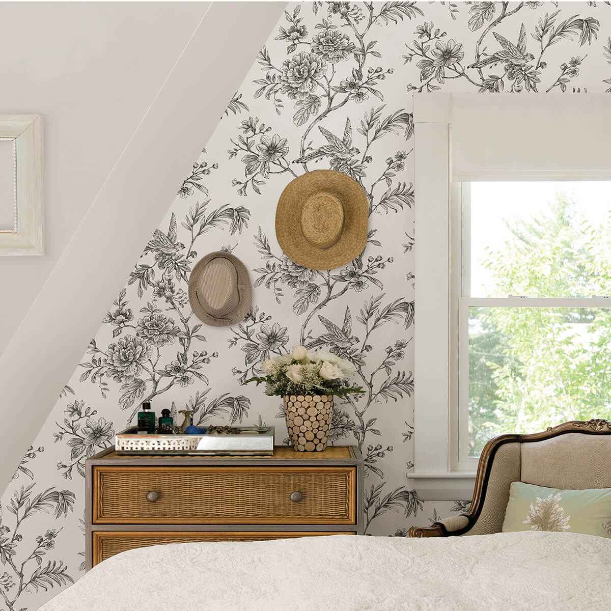 Charcoal Longwood Peel and Stick Wallpaper - York Wallcoverings - NUS3832 - York Wallcoverings Wallpaper