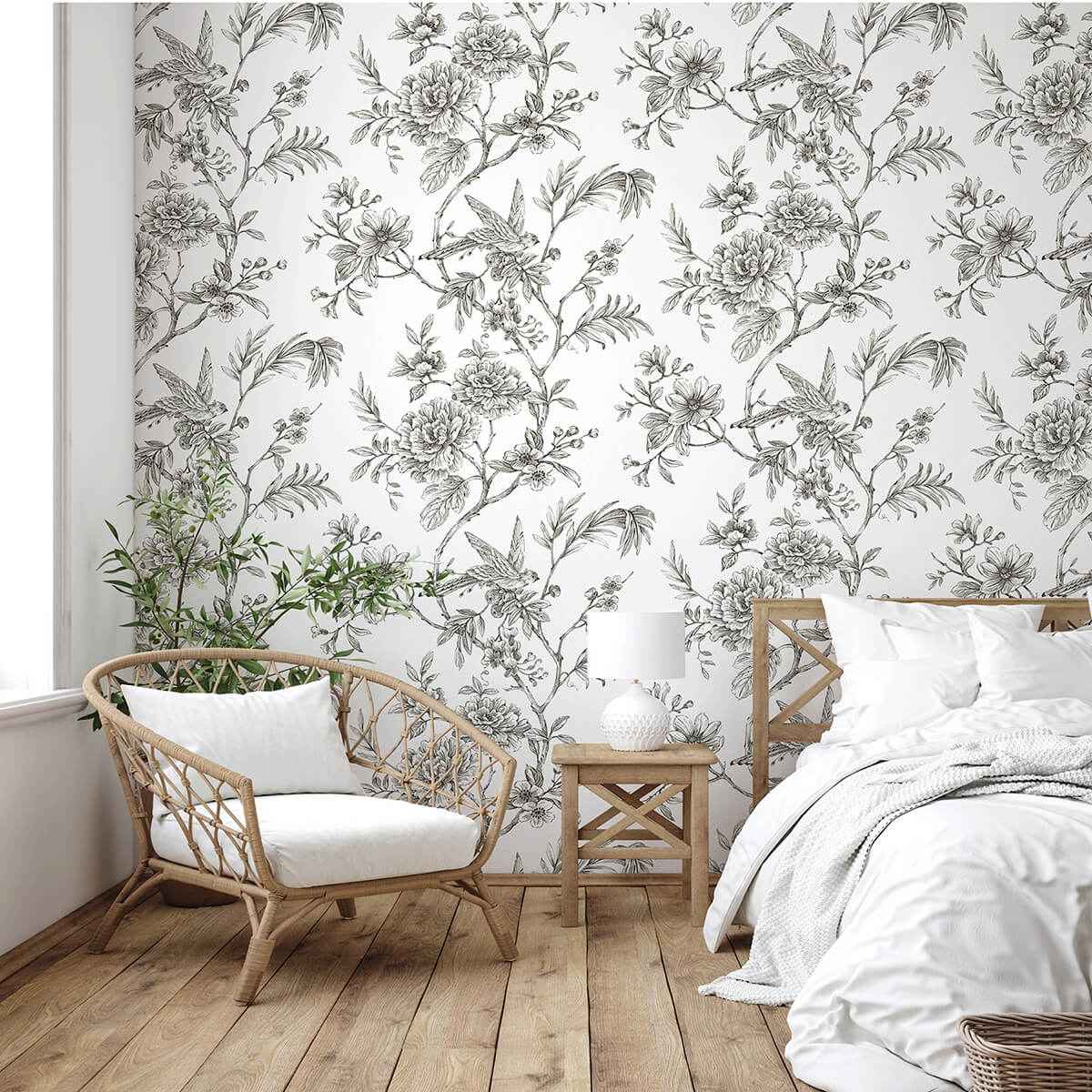 Charcoal Longwood Peel and Stick Wallpaper - York Wallcoverings - NUS3832 - York Wallcoverings Wallpaper