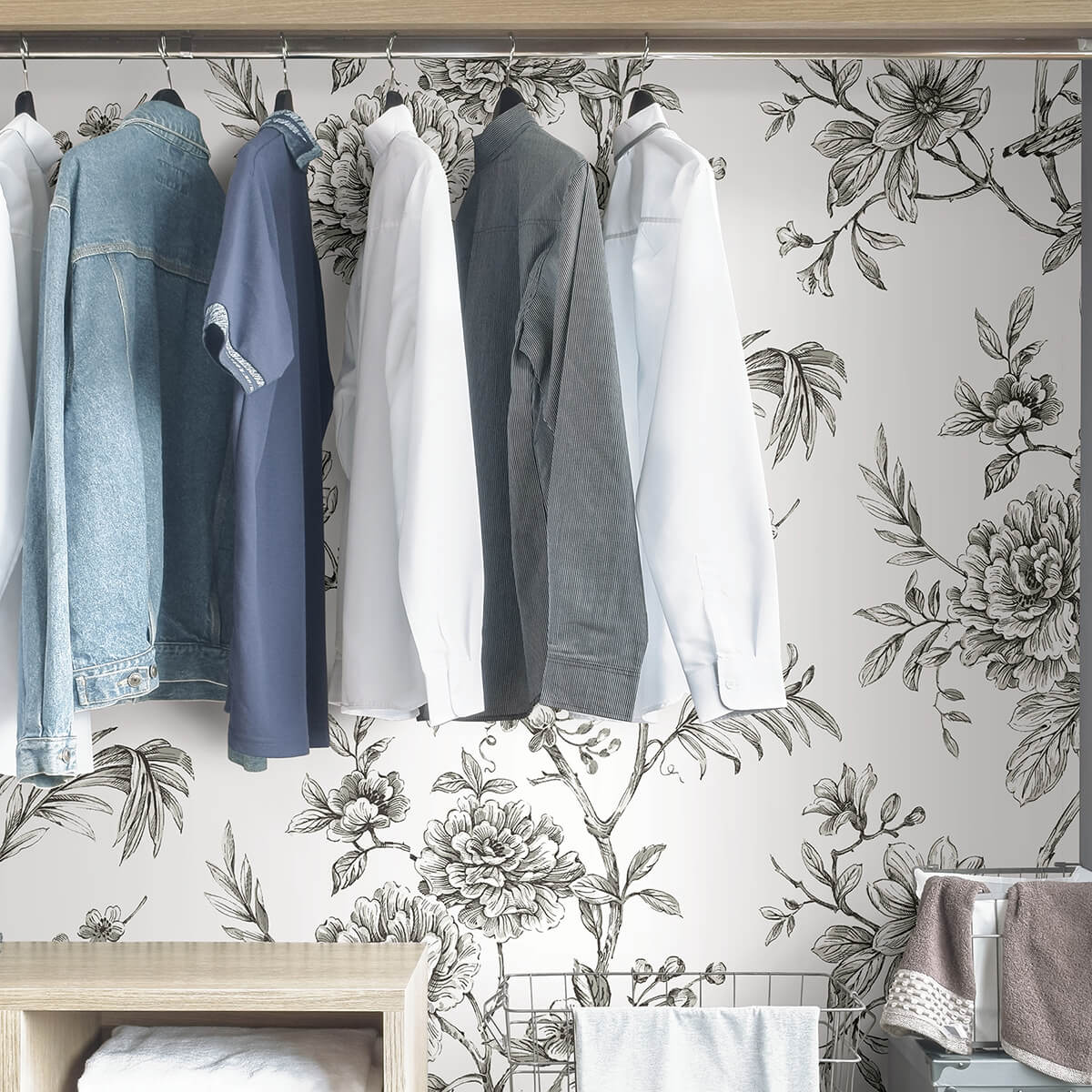 charcoal-longwood-peel-and-stick-wallpaper-york-wallcoverings-nus3832 - York Wallcoverings Wallpaper