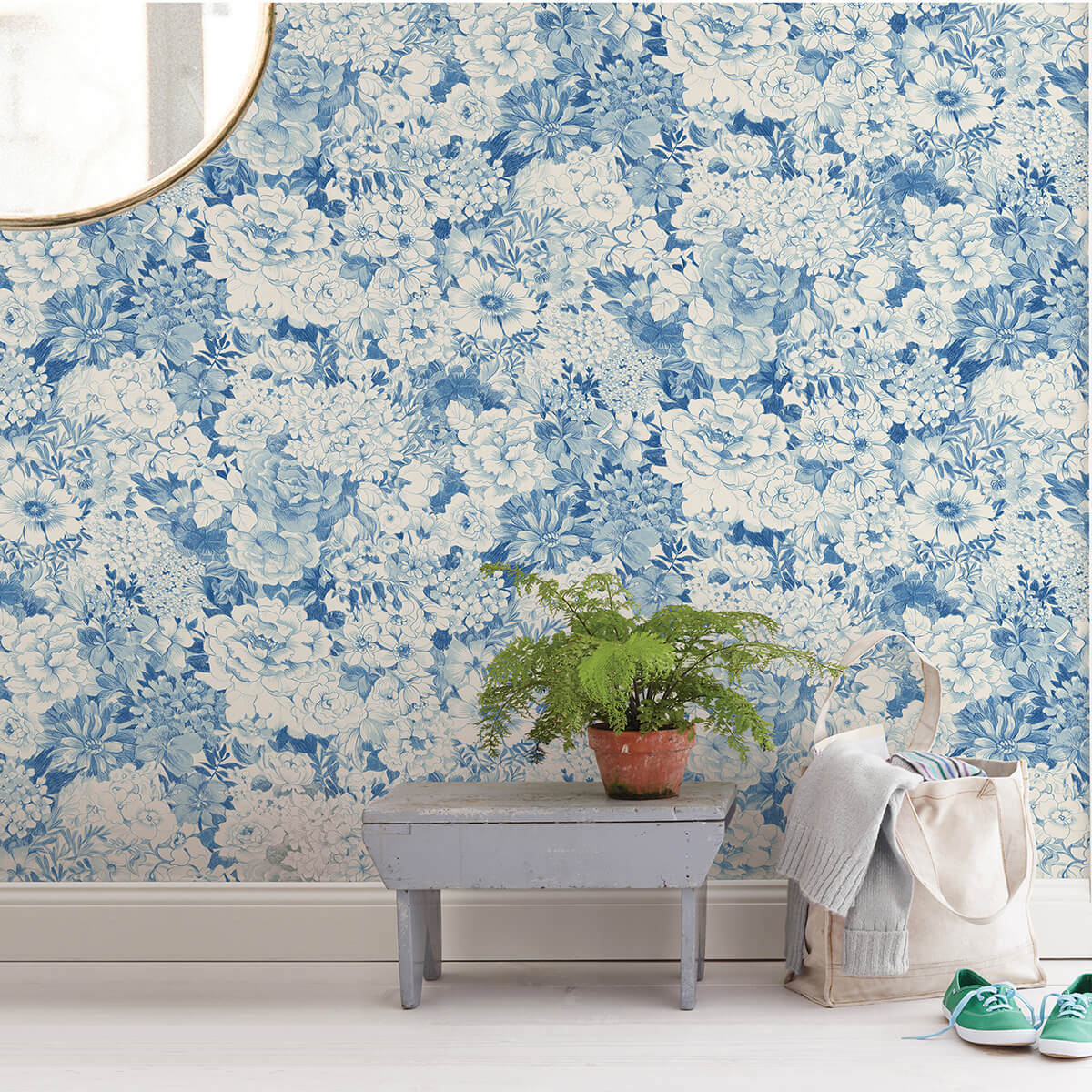 indigo-empress-garden-peel-and-stick-wallpaper-york-wallcoverings-nus3833 - York Wallcoverings Wallpaper