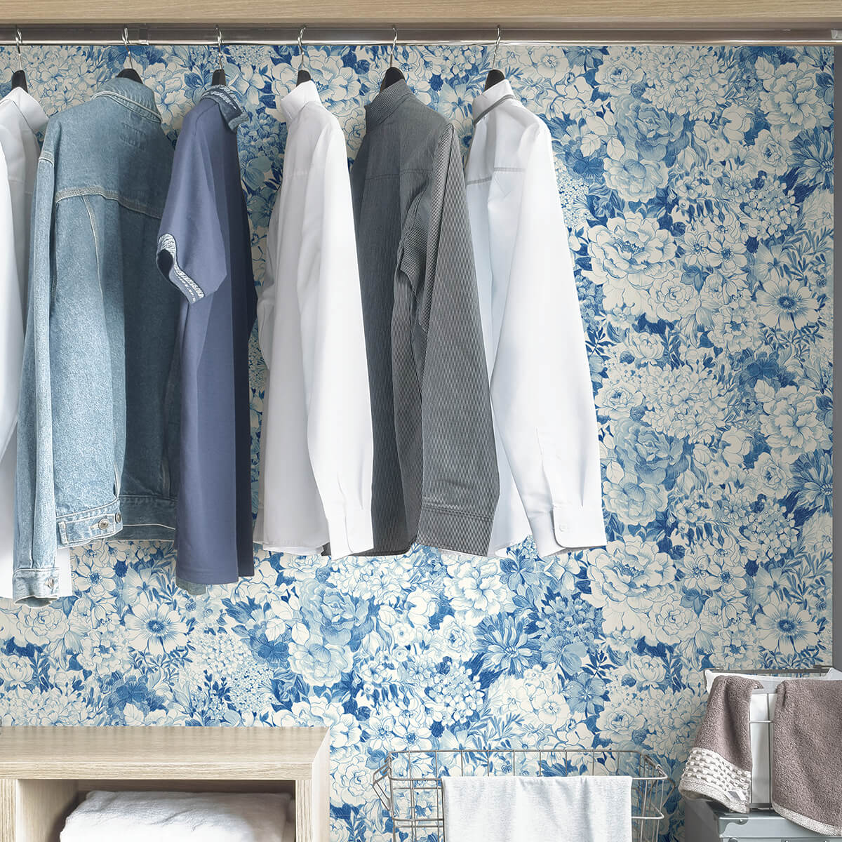 indigo-empress-garden-peel-and-stick-wallpaper-york-wallcoverings-nus3833 - York Wallcoverings Wallpaper