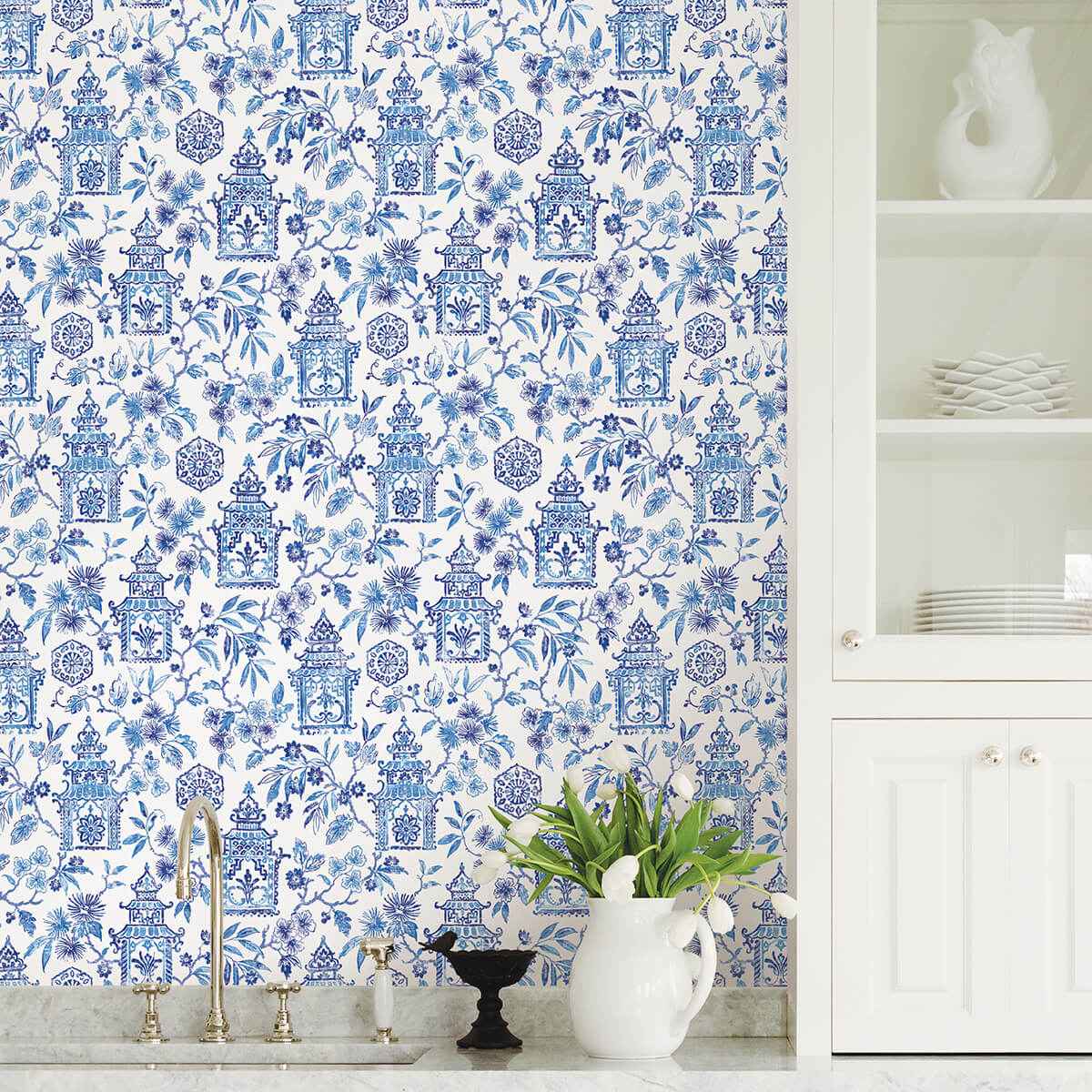 Blue Danson Peel & Stick Wallpaper - York Wallcoverings - NUS4035 - York Wallcoverings Wallpaper