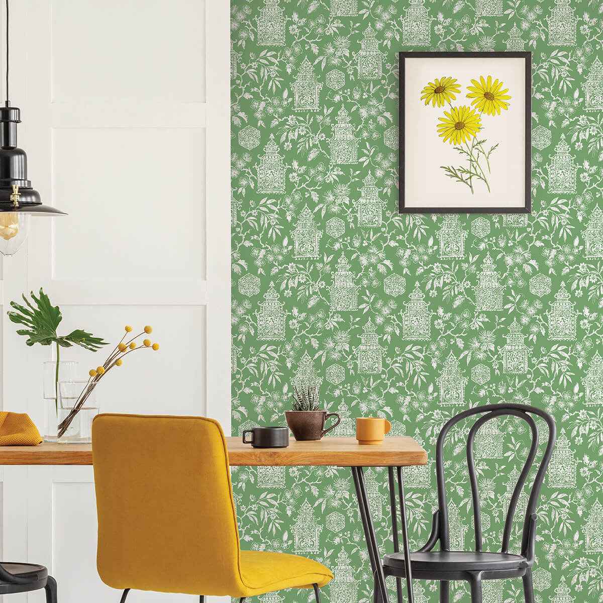 Green Danson Peel & Stick Wallpaper - York Wallcoverings - NUS4036 - York Wallcoverings Wallpaper