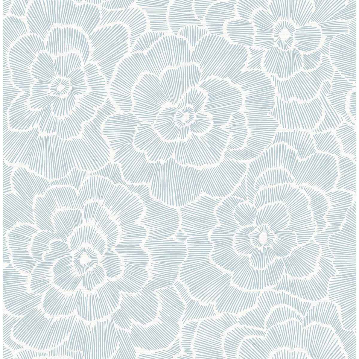 Blue Saraya Peel and Stick Wallpaper - York Wallcoverings - NUS4048 - York Wallcoverings Wallpaper
