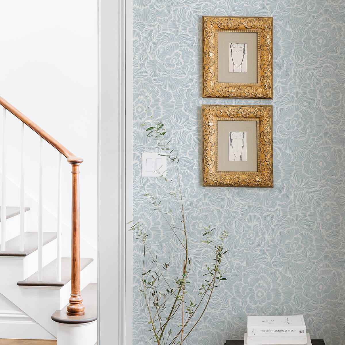 Blue Saraya Peel and Stick Wallpaper - York Wallcoverings - NUS4048 - York Wallcoverings Wallpaper