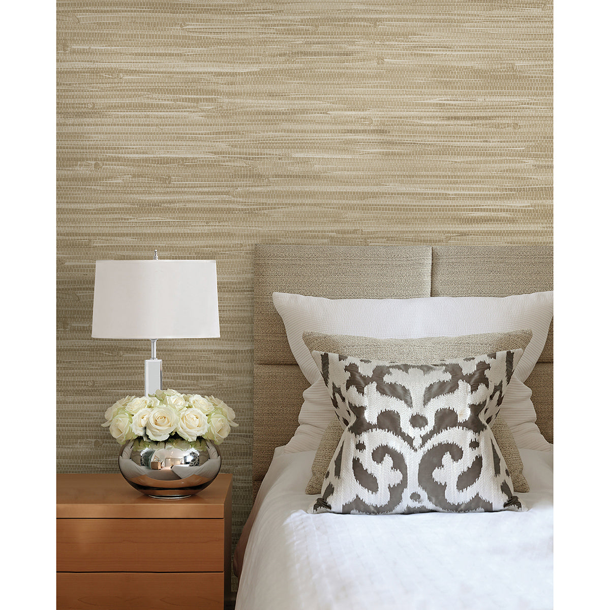 martina-beige-grasscloth-wallpaper-york-wallcoverings-2622-54726 - York Wallcoverings Papel pintado