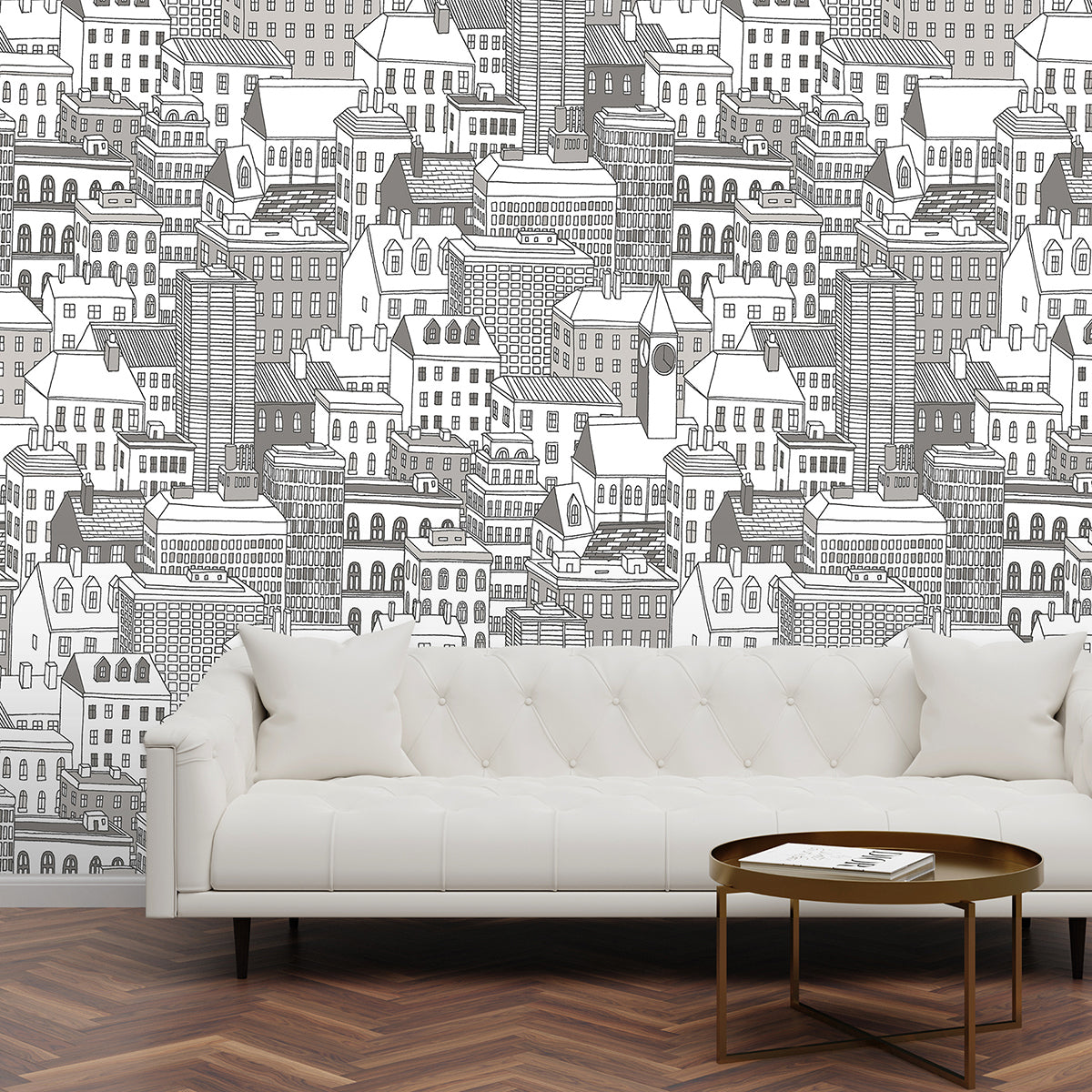 city-views-dove-grey-wall-mural-york-wallcoverings-astm3908 - York Wallcoverings Wallpaper