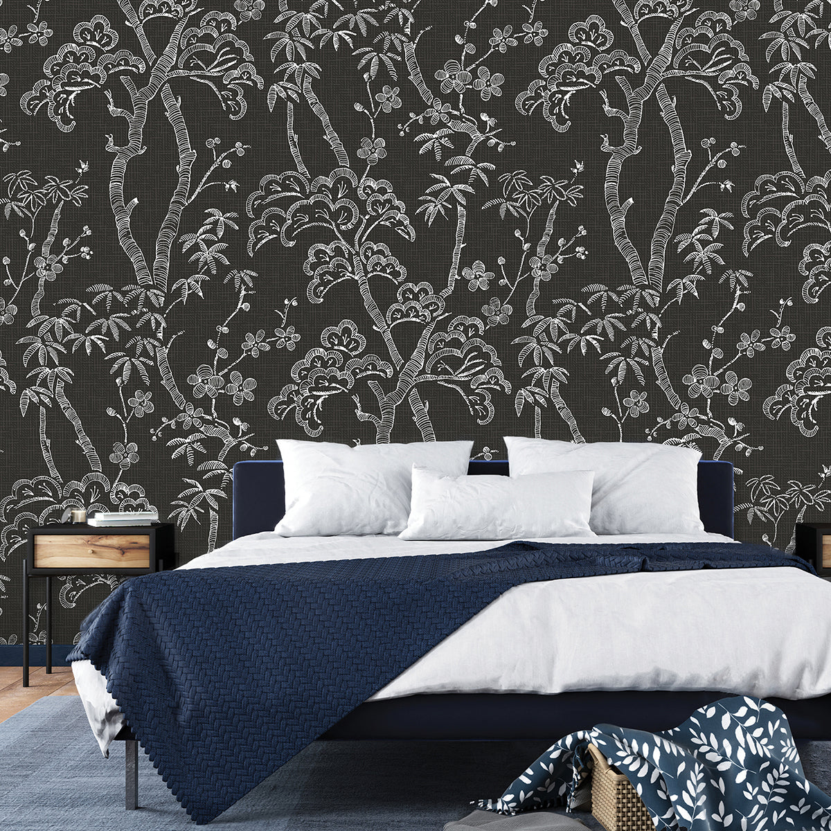 storybook-forest-charcoal-grey-wall-mural-york-wallcoverings-astm3919 - York Wallcoverings Wallpaper