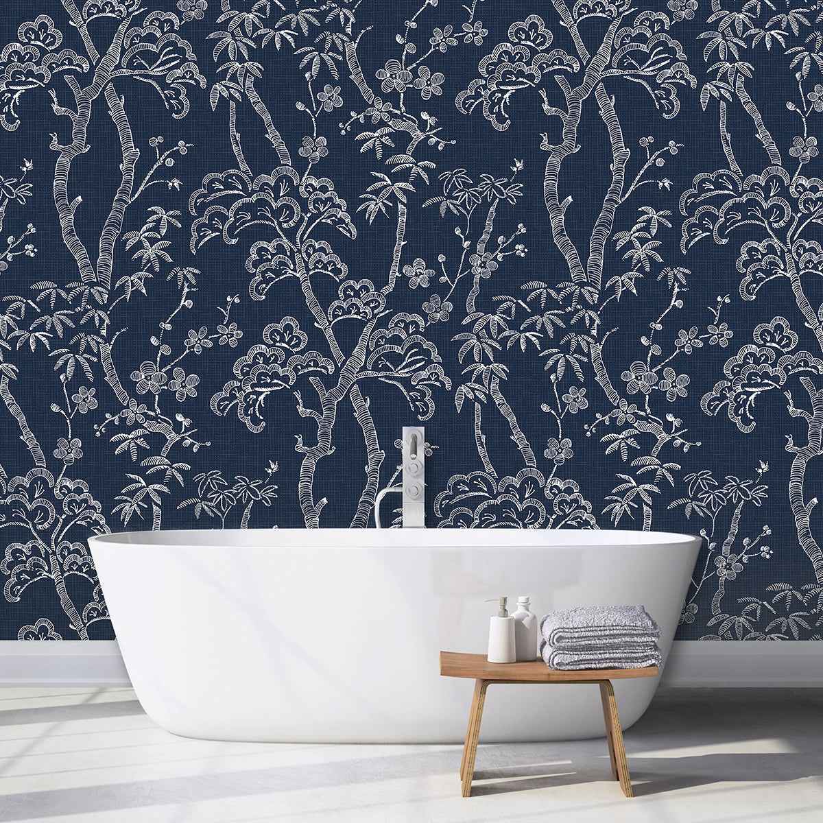 Storybook Forest Denim Blue Wall Mural - York Wallcoverings - ASTM3920 - York Wallcoverings Wallpaper