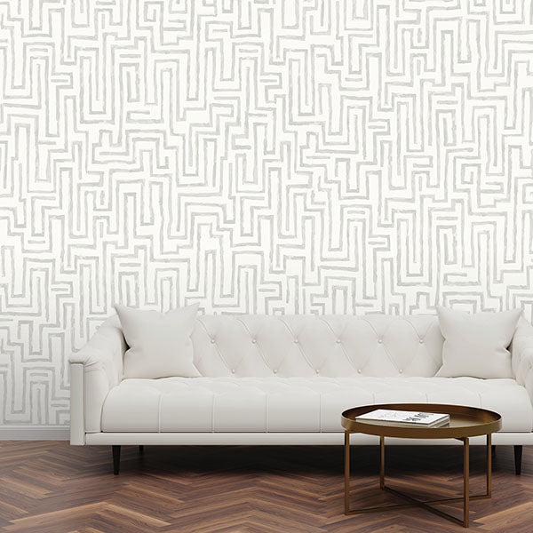 maze-dove-grey-wall-mural-york-wallcoverings-astm3912 - York Wallcoverings Wallpaper