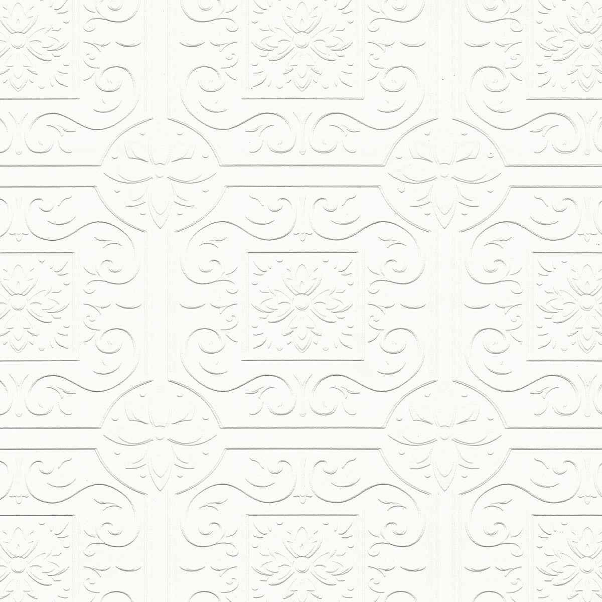 ibold-white-tin-ceiling-scroll-paintable-wallpaper-york-wallcoverings-4000-59001 - York Wallcoverings Wallpaper