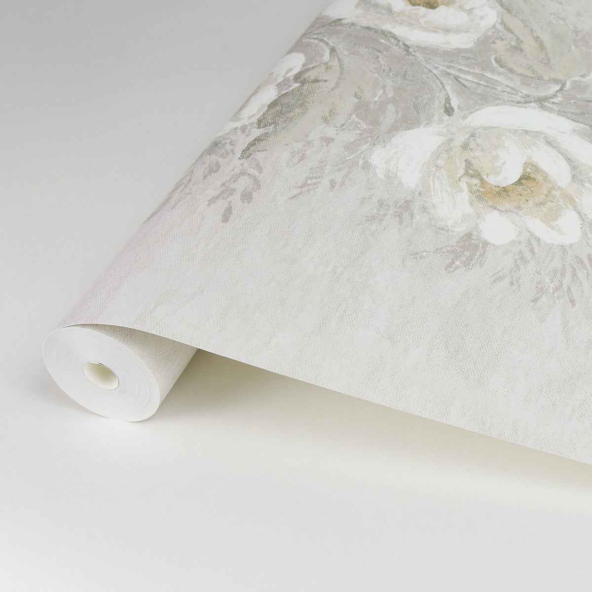 Dutch Garland Timeless Grey Gardenia Stripe Wallpaper - York Wallcoverings - AST4069